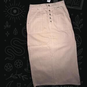 Topshop Dusty Rose Button Front Midi Skirt NWT